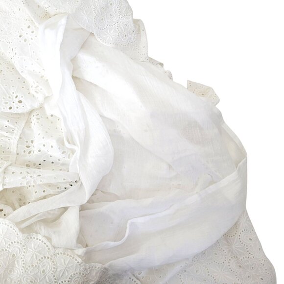 Sundance Jasmine White Eyelet Cotton Midi Dress Large India - Picture 6 of 6